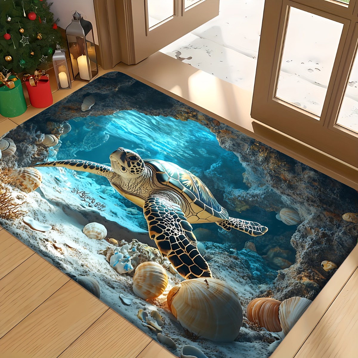 Commercial Printing And Design - Tapis en velours flanelle imprimé tortue