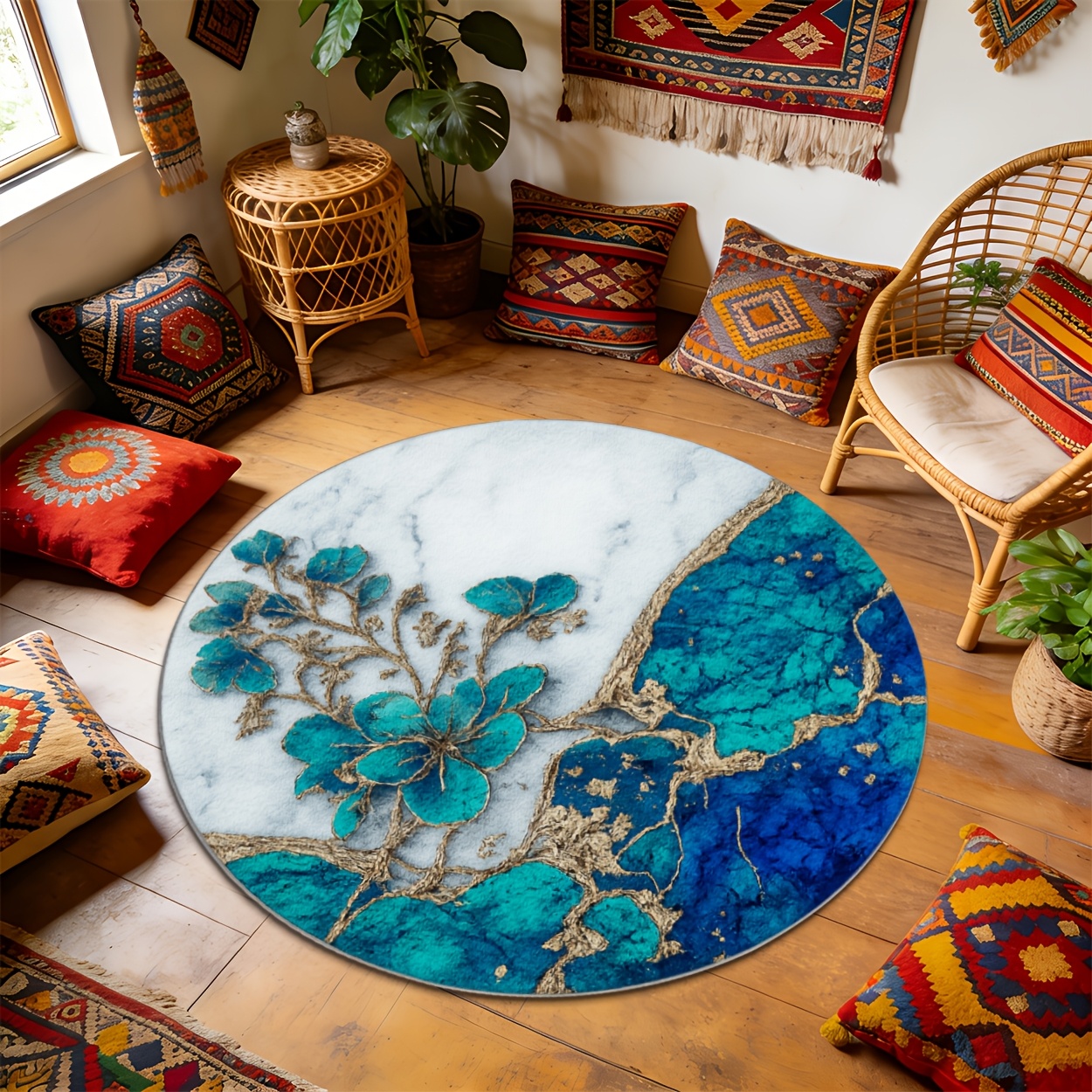 Commercial Printing And Design - Tapis rond imprimé 2D artistique, motif