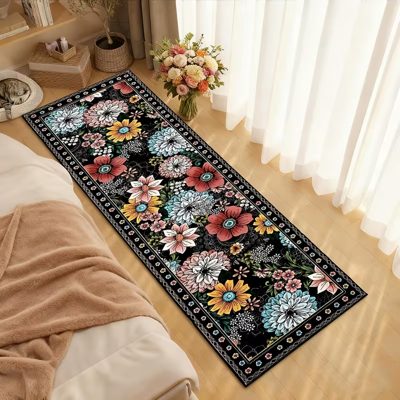 Hall Commercial Printing - Tapis de couloir floral bohème, imprimé