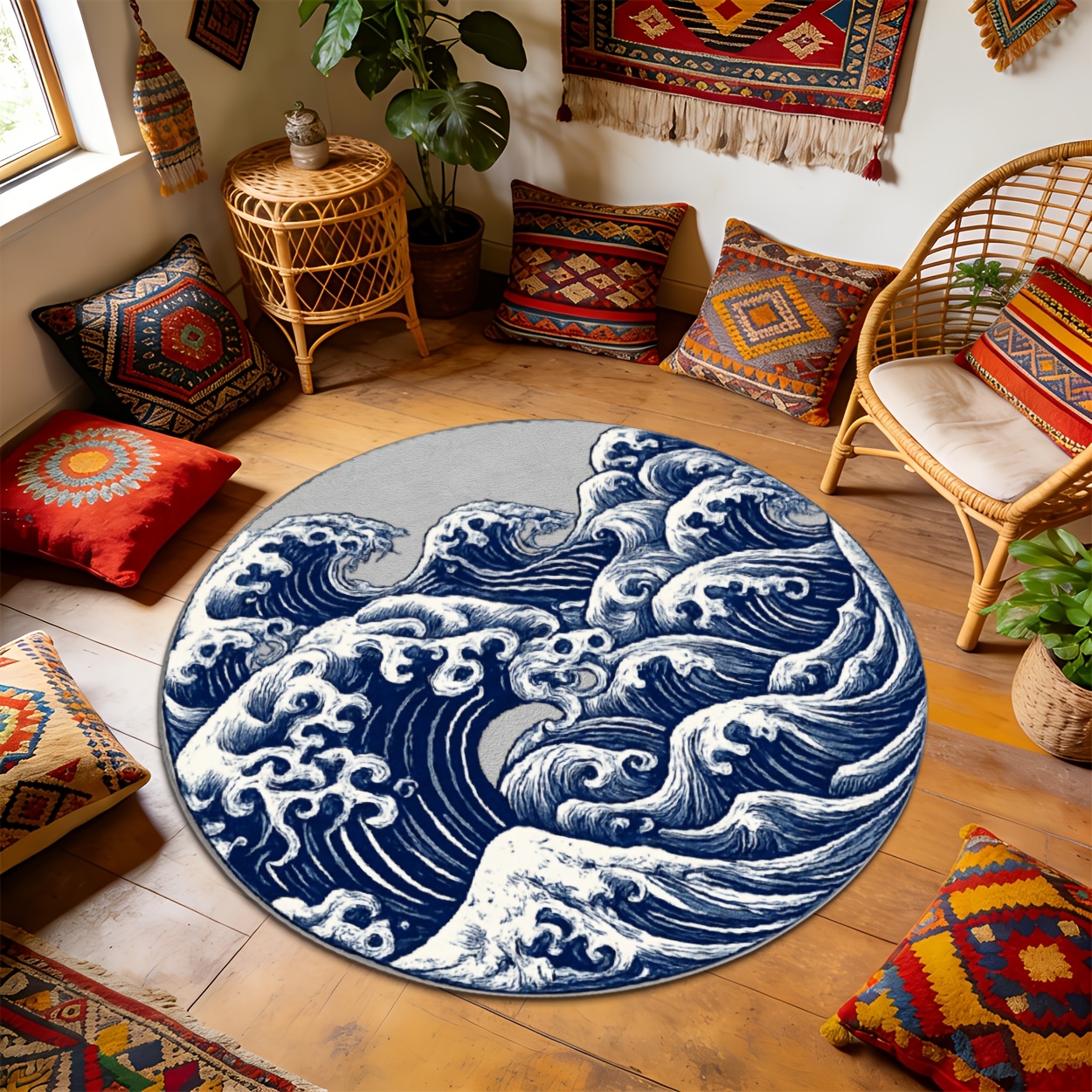 Hall Commercial Printing - Tapis de sol rond vintage à