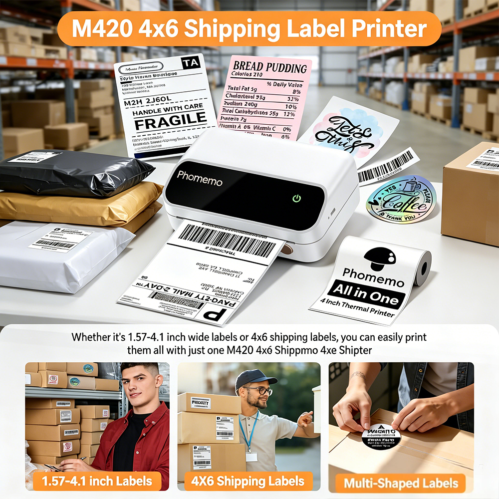 Commercial Printing Network - Imprimante thermique sans fil Bluetooth Phomemo