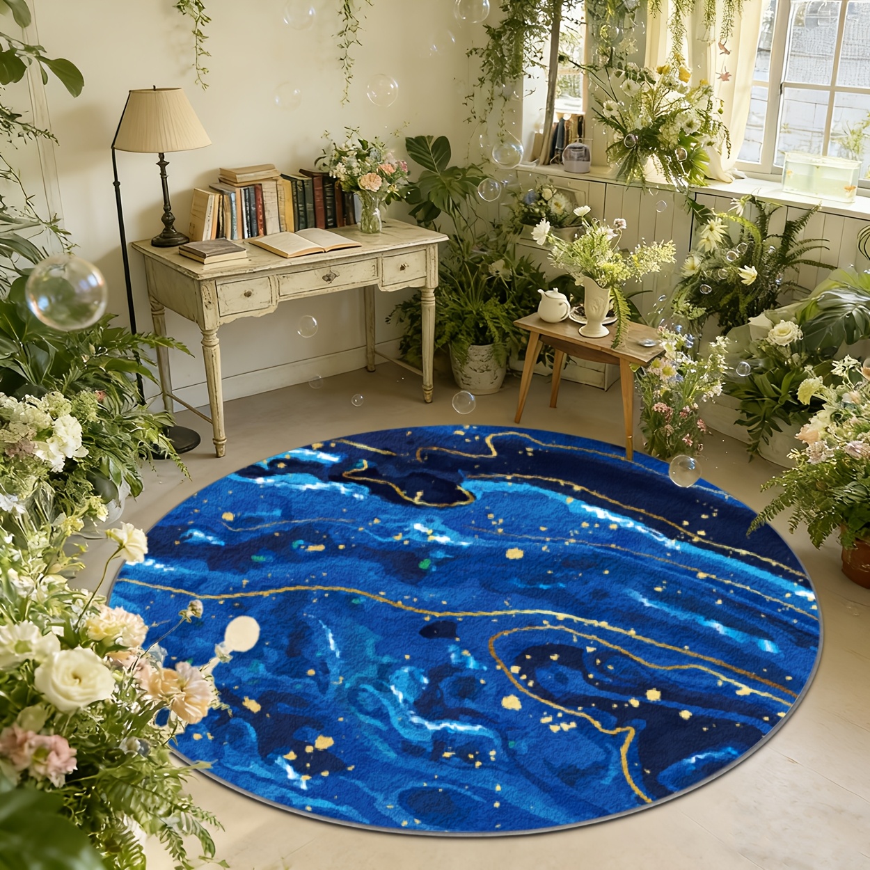 Hall Commercial Printing - Tapis rond imprimé 2D avec paysage
