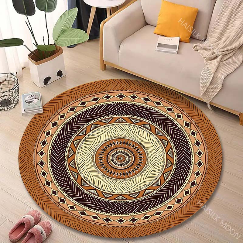 Commercial Printing And Design - Tapis rond imprimé avec motif géométrique