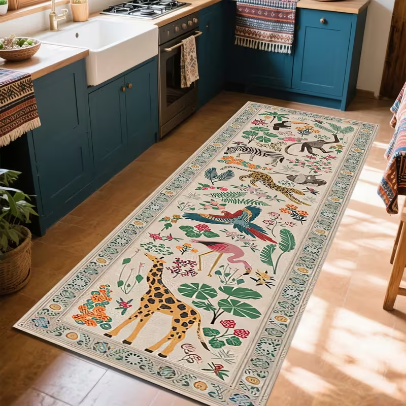 Tapis de couloir floral bohème - Hall Commercial Printing avis et prix