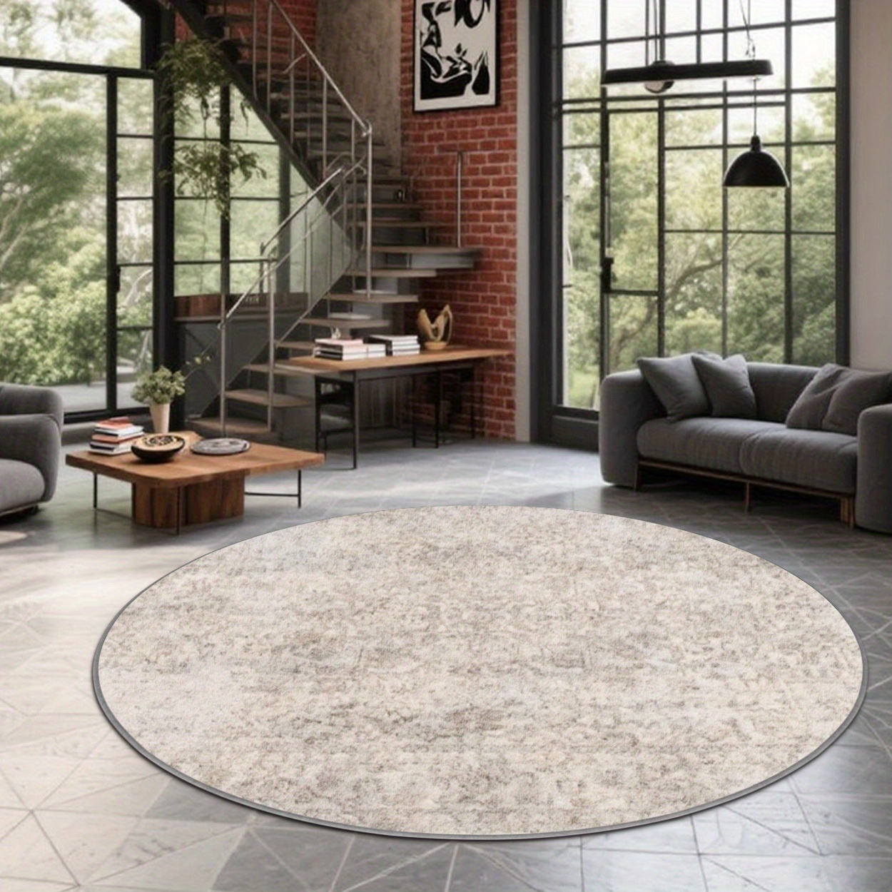 Tapis de sol rond abstrait mou - Hall Commercial Printing avis et prix