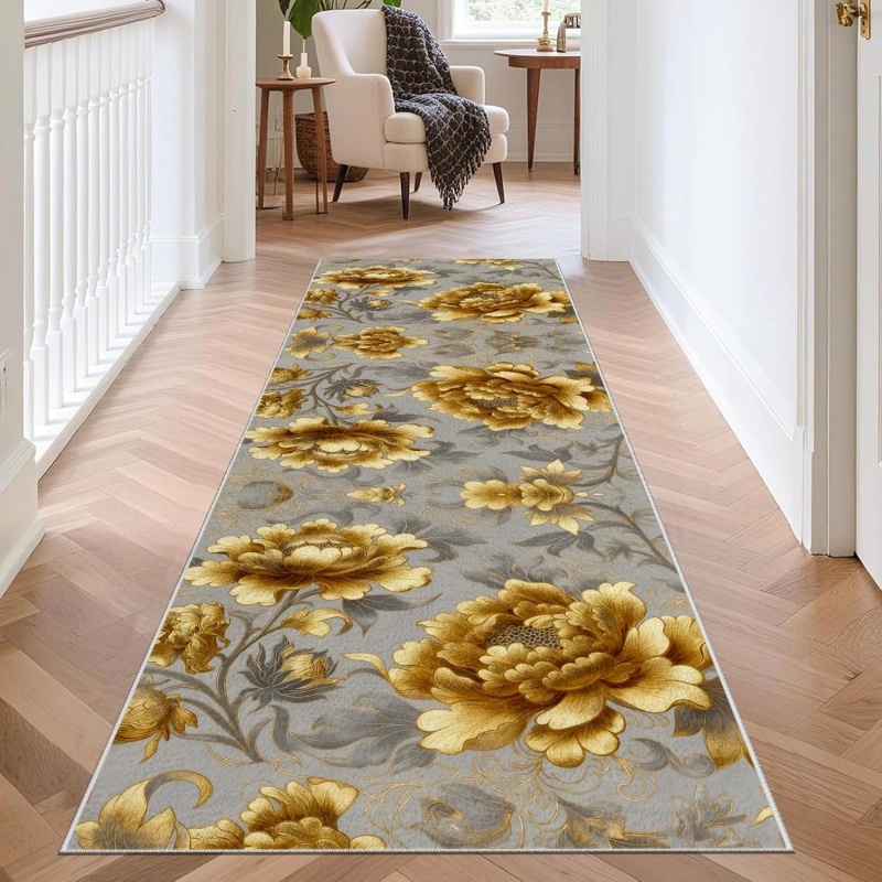Tapis de couloir floral bleu i - Hall Commercial Printing avis et prix